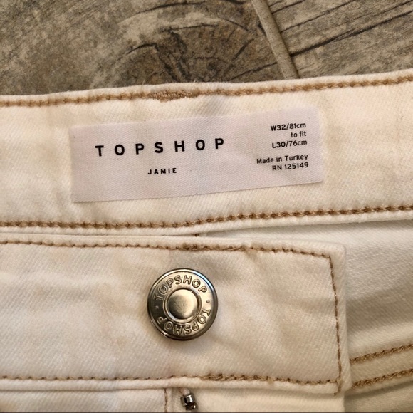 SAM Topshop high waist skinny jeans. Ecru 32x30. New. - Picture 2 of 5